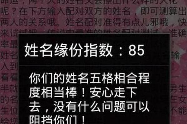 姓名配对恋爱契合度,姓名匹配测试免费