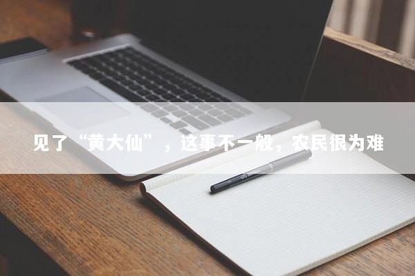 见了“黄大仙”，这事不一般，农民很为难